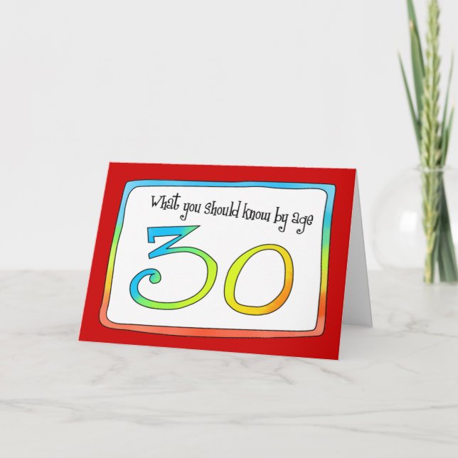 30th Birthday Words of Wisdom Card (Front)
