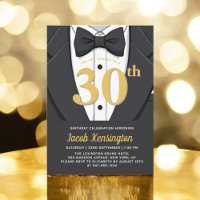 30th Black and Gold Tuxedo Birthday Event