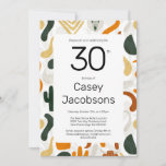 30th boho western cowboy buffalo cactus modern invitation