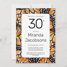 30th butterfly wings colorful modern custom