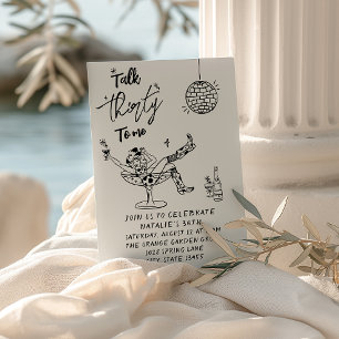 30th Cow Girl Doddle Talk Thirty To Me Birthday Invitation