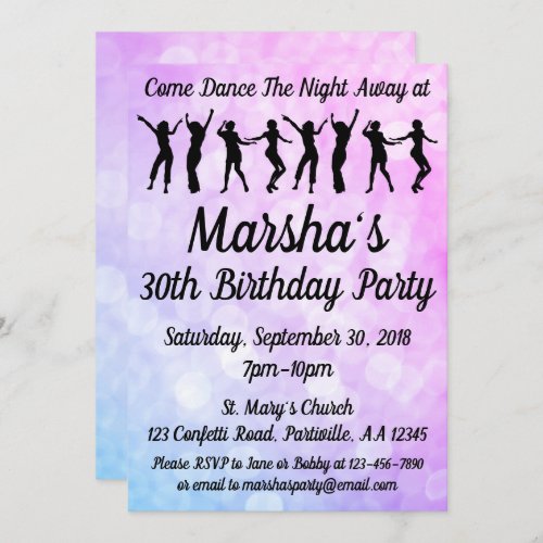 30th Dance Party Birthday Party Invitation