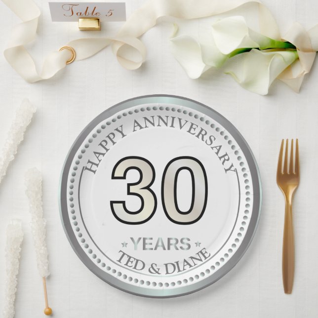 30th diamond anniversary Paper Plate (Wedding)