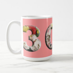 30th Floral Milestone Personalized Mug 