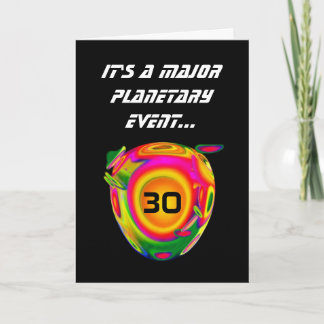 30th Funny Sci Fi Birthday Planet A02 Card