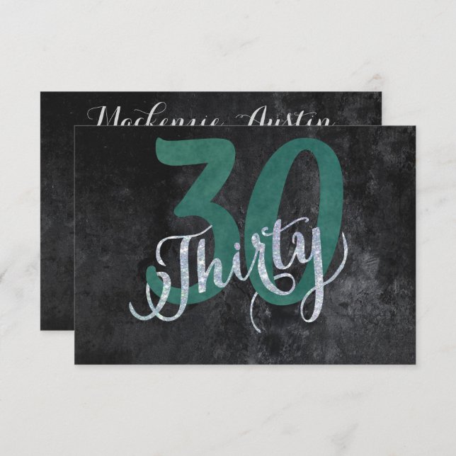 30th Green | Custom Birthday Anniversary Party | Invitation (Front/Back)