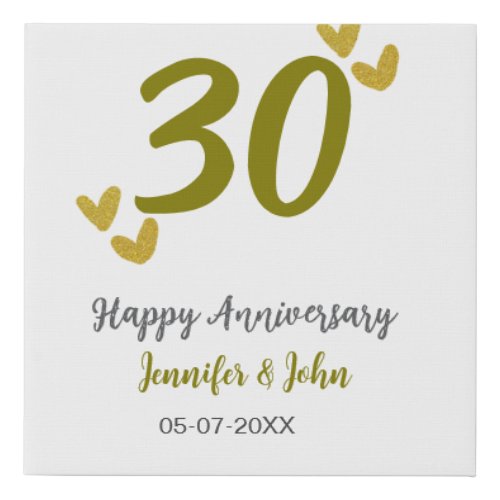 30th happy anniversary golden gray wedding couple 