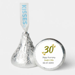 30th happy anniversary golden gray wedding couple hershey®'s kisses®