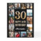 30th Happy Birthday Black and Gold Photo Collage