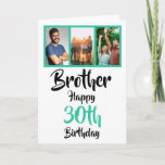 30th happy birthday brother photo collage Card<br><div class="desc">🌶️ Put a smile on a face with this awesome 30th birthday brother photo collage card. - Simply click to personalize this design 🔥 My promises - This design is unique and is designed with you in mind 🙏 Thank you for supporting my small business - If you would like...</div>