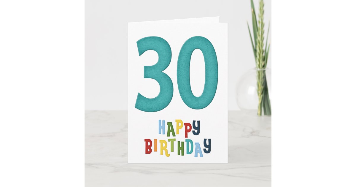 30th Happy Birthday Card Design 2 | Zazzle