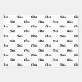 30th Happy Birthday Custom Name Black White Wrapping Paper Sheets (Front 2)