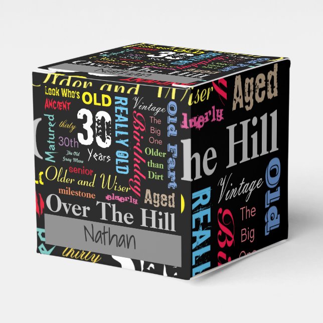 30th Happy BIrthday in a Graffiti Style Favor Boxes (Front Side)