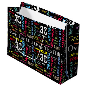 30th Happy BIrthday in a Graffiti Style Large Gift Bag