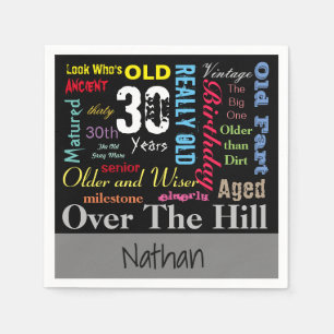 30th Happy BIrthday in a Graffiti Style Napkins