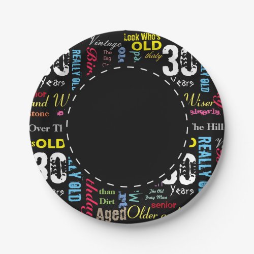 30th Happy BIrthday in a Graffiti Style Paper Plates