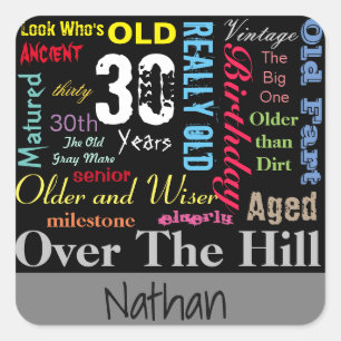 30th Happy Birthday in a Graffiti Style Square Sticker