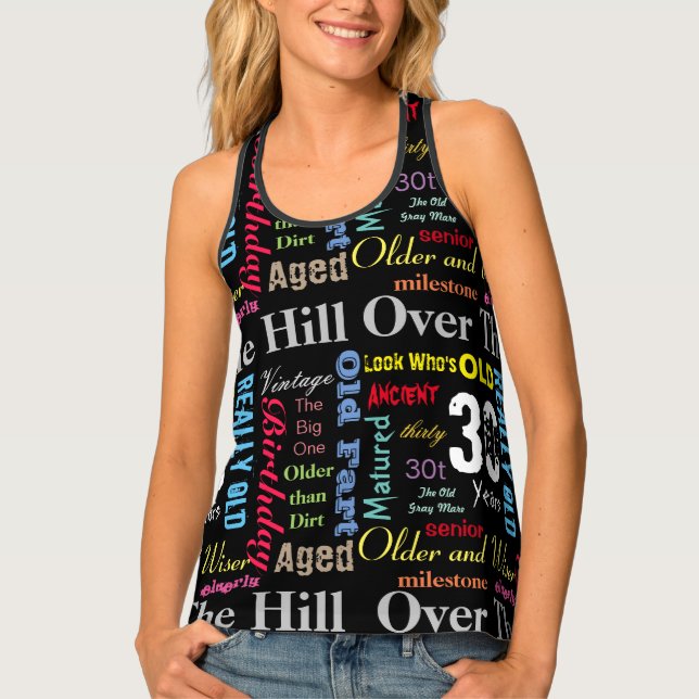 30th Happy BIrthday in a Graffiti Style Tank Top (Front)