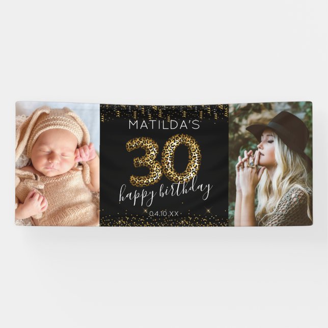 30th Happy Birthday Photo Banner (Horizontal)