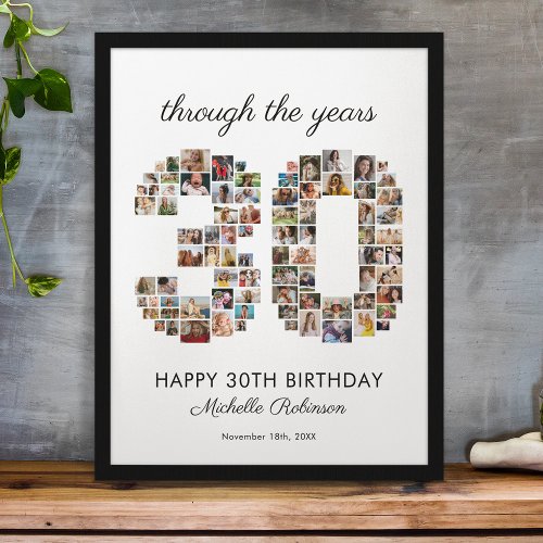 30th Happy Birthday Photo Collage