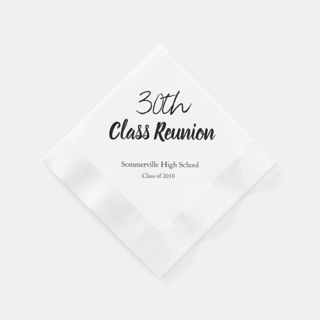 30th High School Reunion Paper Party Napkins (Corner)