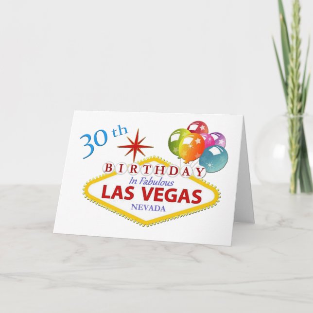 30th Las Vegas Birthday Card Standard (5" x 7") (Front)