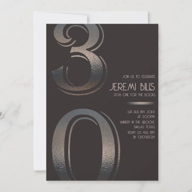 30th minimalistic Invitation (Front)