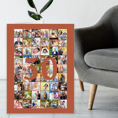 30th or Any Age Photo Collage Giant Birthday Card
