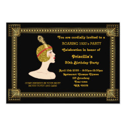 30th or any,Birthday Party,Gatsby chic,black gold Card