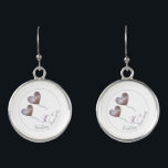 30th or any Pearl Wedding Anniversary pink heart Earrings<br><div class="desc">Personalized 30th Pearl Wedding anniversary earrings. A beautiful gift for a husband to give his wife or for a daughter to give her mother. The earrings show 2 purple balloons with the names of the man and wife and reads, "30th wedding anniversary". The design shown on these pieces of jewelry...</div>