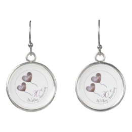 30th or any Pearl Wedding Anniversary pink heart Earrings