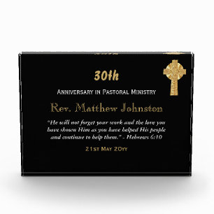 30th Ordination Anniversary Personalized Scripture Acrylic Award