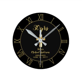 30th Ordination Anniversary Priest Clergy Deacon Round Clock