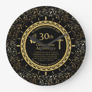 30TH Ordination Anniversary Priest PERSONALIZED  Large Clock