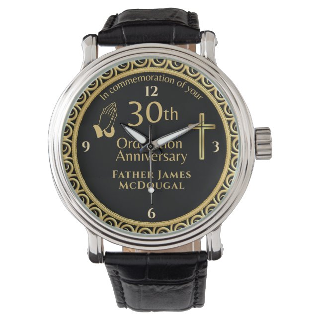 30TH Ordination Anniversary Priest PERSONALIZED  Watch (Front)
