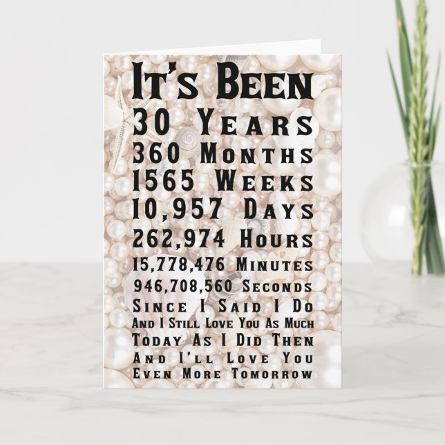 30th Pearl Anniversary Card (Front)