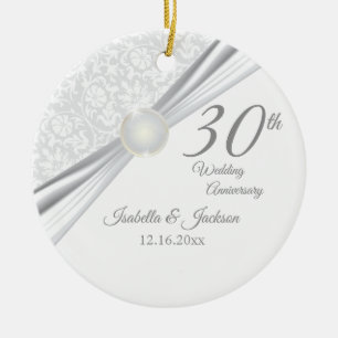 30th Pearl Anniversary Ceramic Ornament