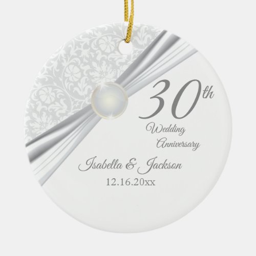 30th Pearl  Anniversary Ceramic Ornament