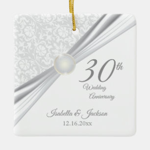 30th Pearl Anniversary Ceramic Ornament