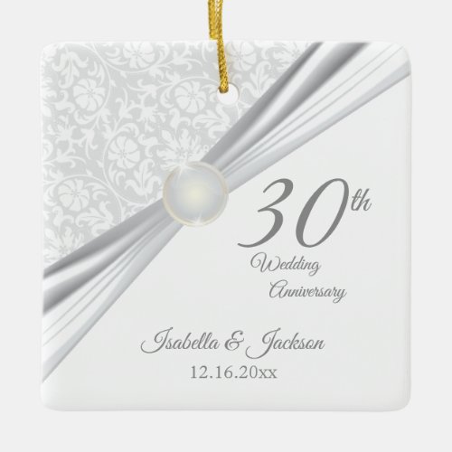 30th Pearl  Anniversary Ceramic Ornament