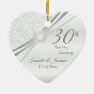 30th Pearl Anniversary Ceramic Ornament