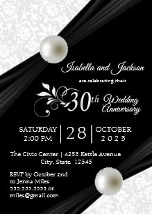 30th anniversary wedding invitations zazzle