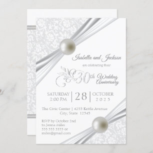 30th Pearl Anniversary Design Invitation