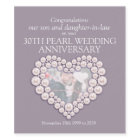 30th pearl heart anniversary custom wine labels
