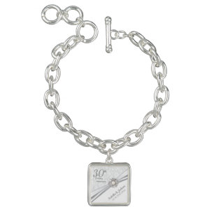 30th Pearl Jewel Anniversary Keepsake Design Charm Bracelet