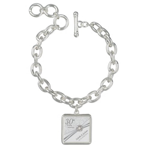 30th Pearl Jewel Anniversary Keepsake Design Charm Bracelet