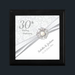 30th Pearl Jewel Wedding Anniversary Design Jewelry Box<br><div class="desc">30th Wedding Anniversary Design Gift Box. ⭐This Product is 100% Customizable. Graphics and / or text can be added, deleted, moved, resized, changed around, rotated, etc... 99% of my designs in my store are done in layers. This makes it easy for you to resize and move the graphics and text...</div>