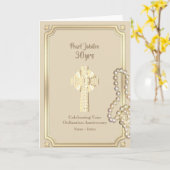 30th Pearl Ordination Anniversary Priest Clergy Card (Yellow Flower)