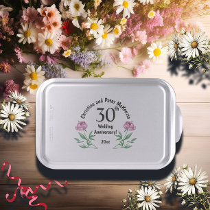 30th Pearl Wedding Anniversary Anniversary Peonies Cake Pan