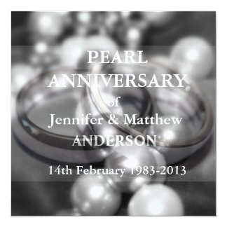 30th Pearl Wedding Anniversary Celebaration(B&W) Card
